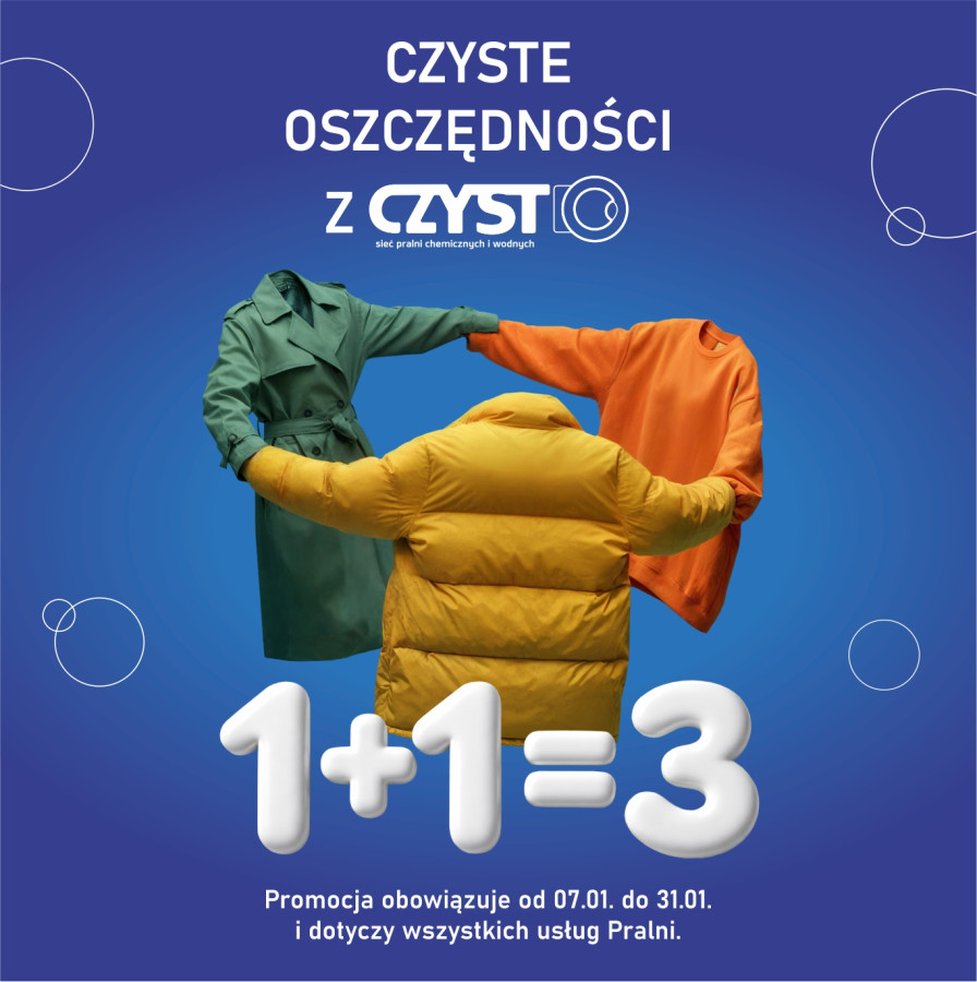 1+1=3 dla wszystkich usług pralniczych