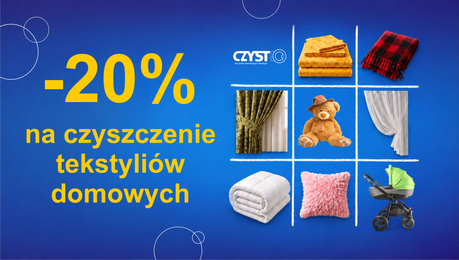 -20% zniżki na czyszczenie tekstyliów domowych!